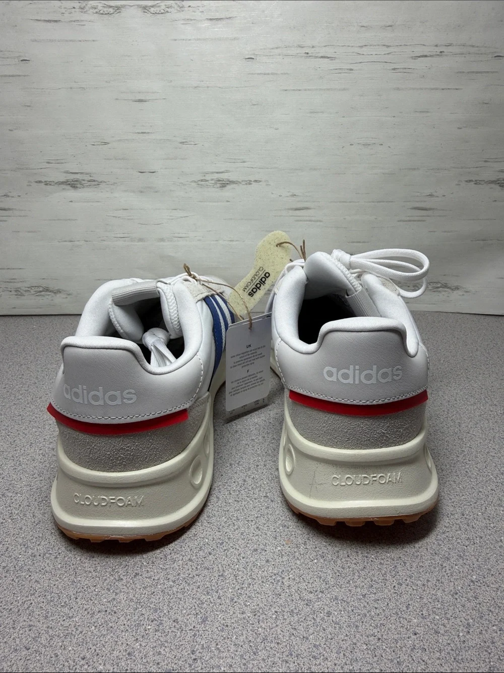 adidas White and Blue Men’s Low-Top Athletic Sneakers